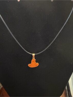 🎇New🎇Orange Witch Hat Pendant Necklace (3/$15)